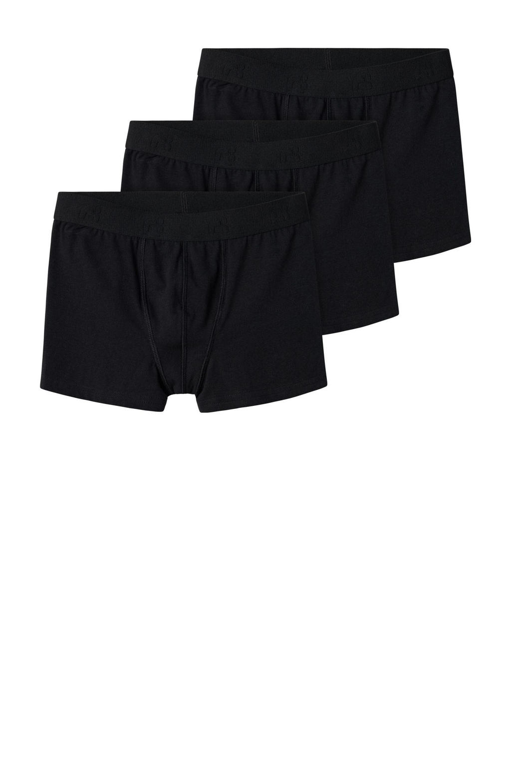 NAME IT KIDS boxershort NKMBOXER - zwart (set van 3)