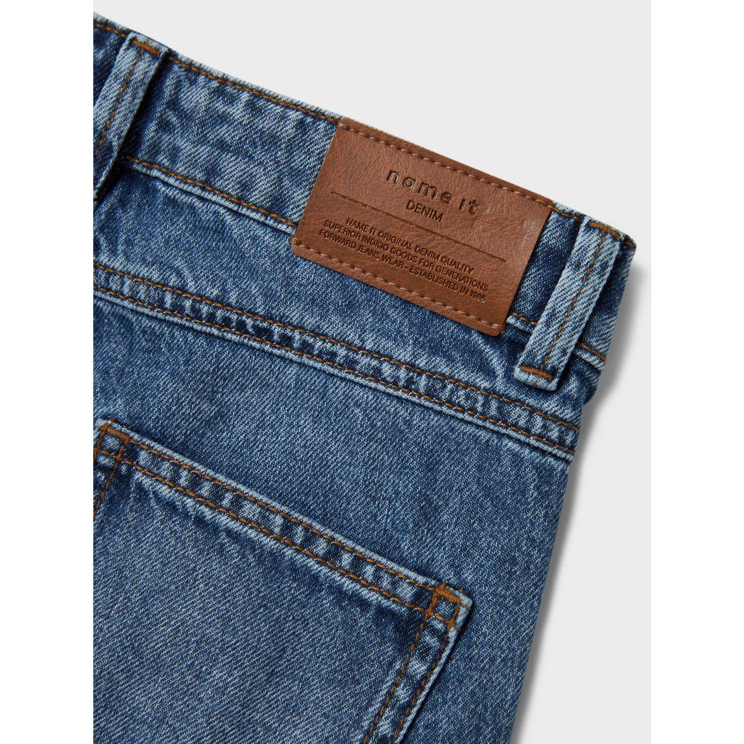 NAME IT KIDS wide leg jeans NKFROSE dark blue denim
