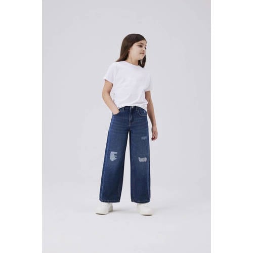 NAME IT KIDS wide leg jeans NKFROSE dark blue denim afbeelding