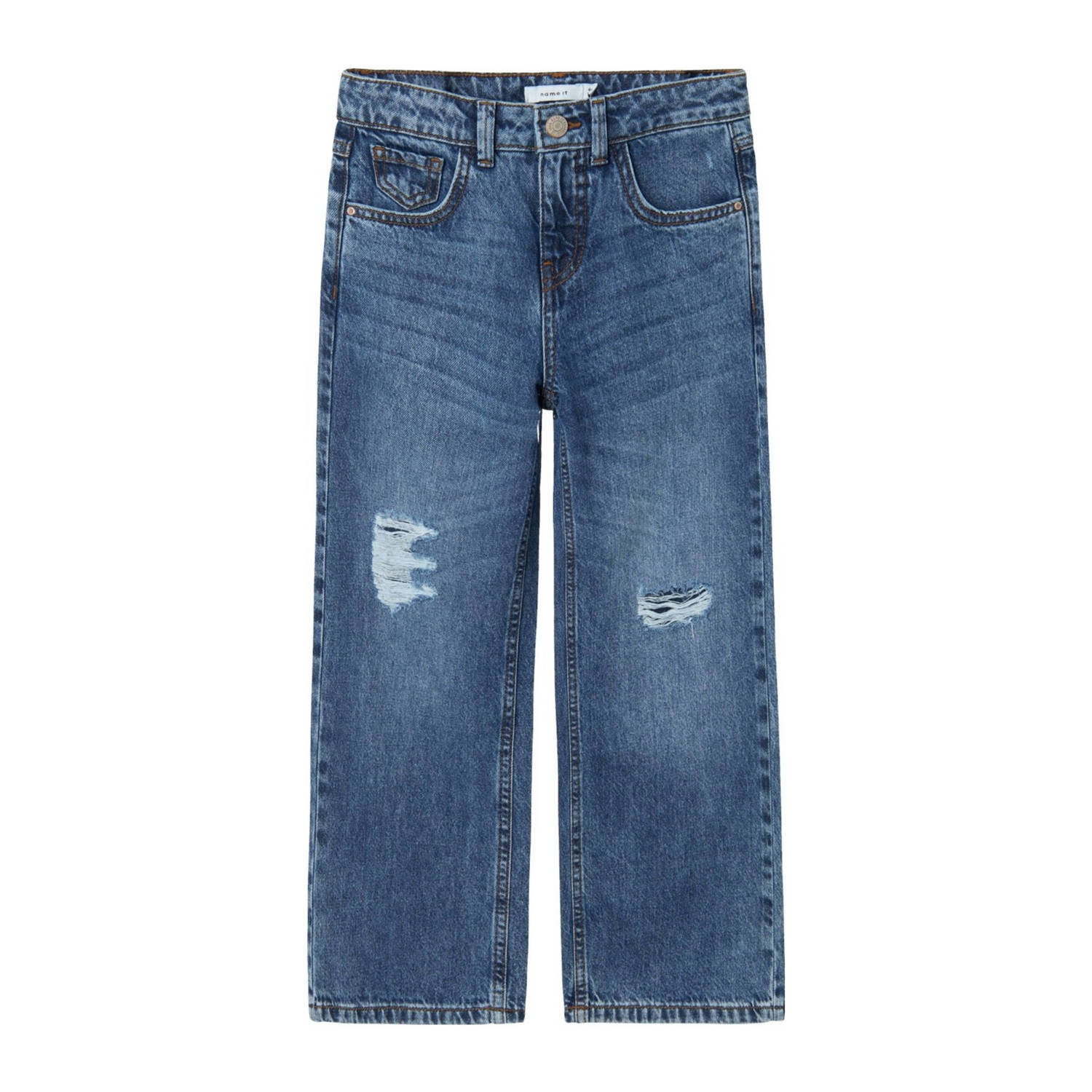NAME IT KIDS wide leg jeans NKFROSE dark blue denim