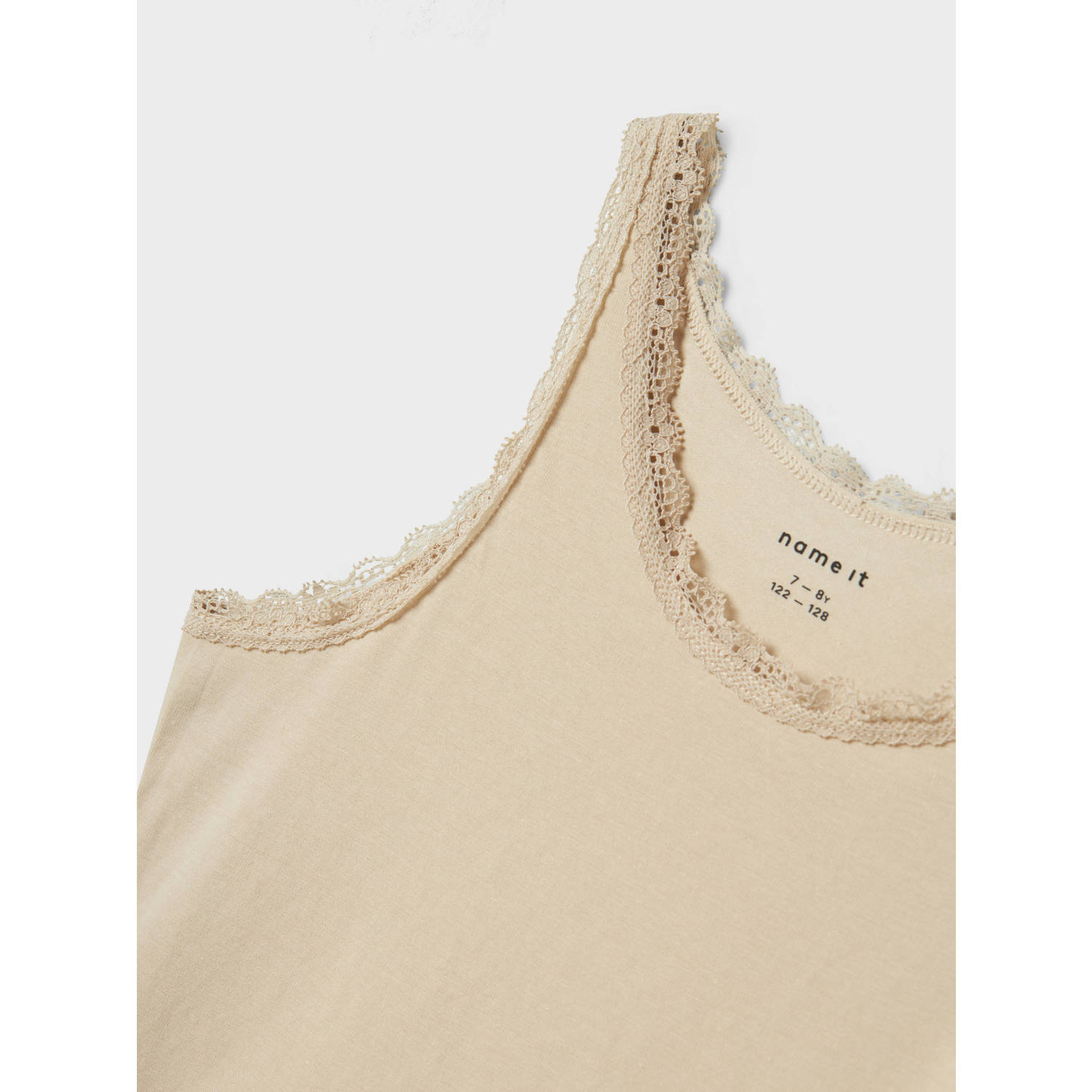 NAME IT KIDS hemd NKFTANK set van 2 zand bruin