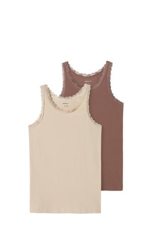 hemd NKFTANK - zand/bruin (set van 2)