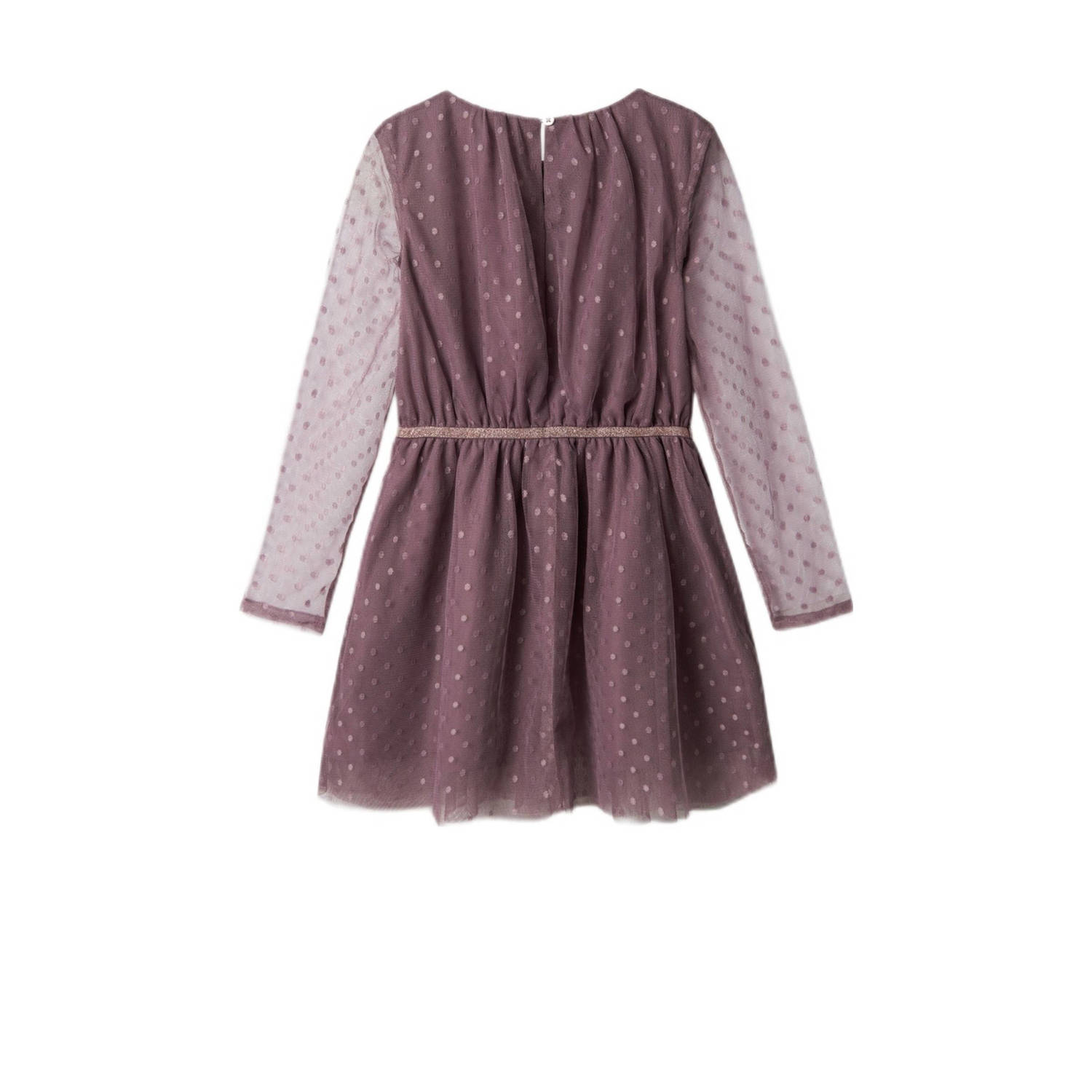 NAME IT KIDS semi-transparante jurk aubergine