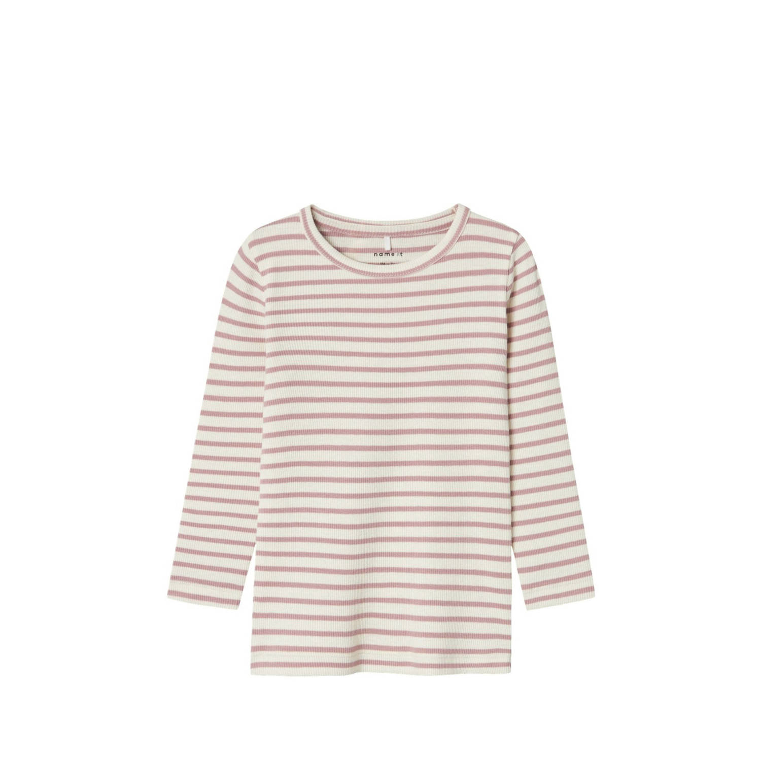 NAME IT MINI gestreepte longsleeve NMNBANI ecru lichtbruin