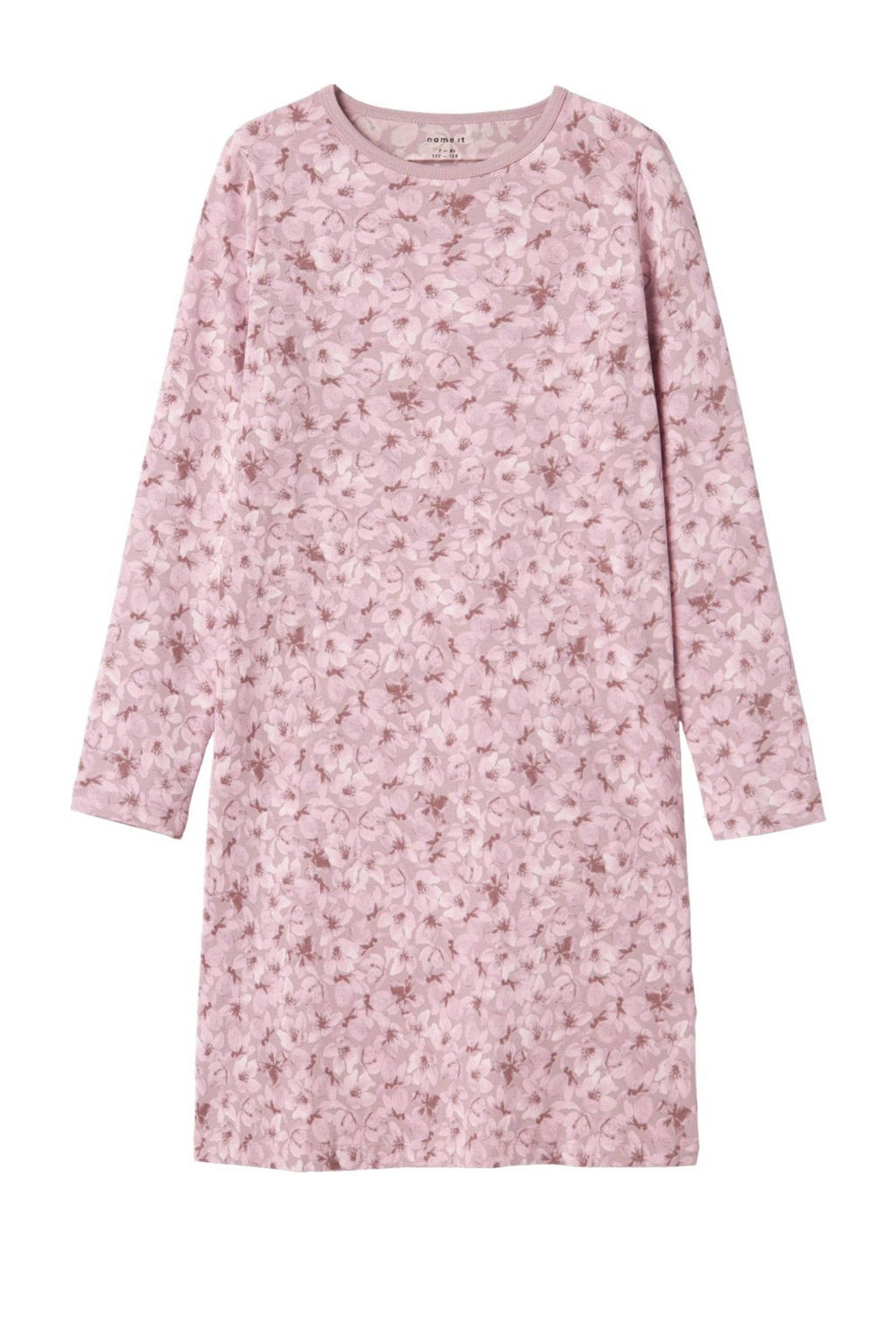 NAME IT KIDS gebloemd nachthemd NKFNIGHTGOWN roze/oudroze