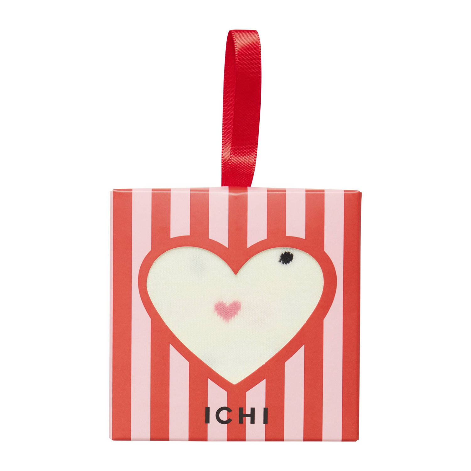 ICHI giftbox sokken met hartjes IALOVE ecru