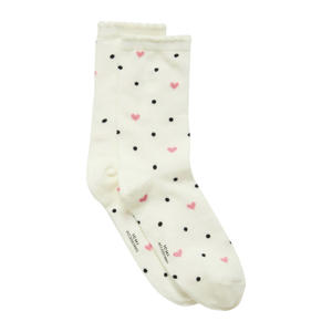 giftbox sokken met hartjes IALOVE ecru