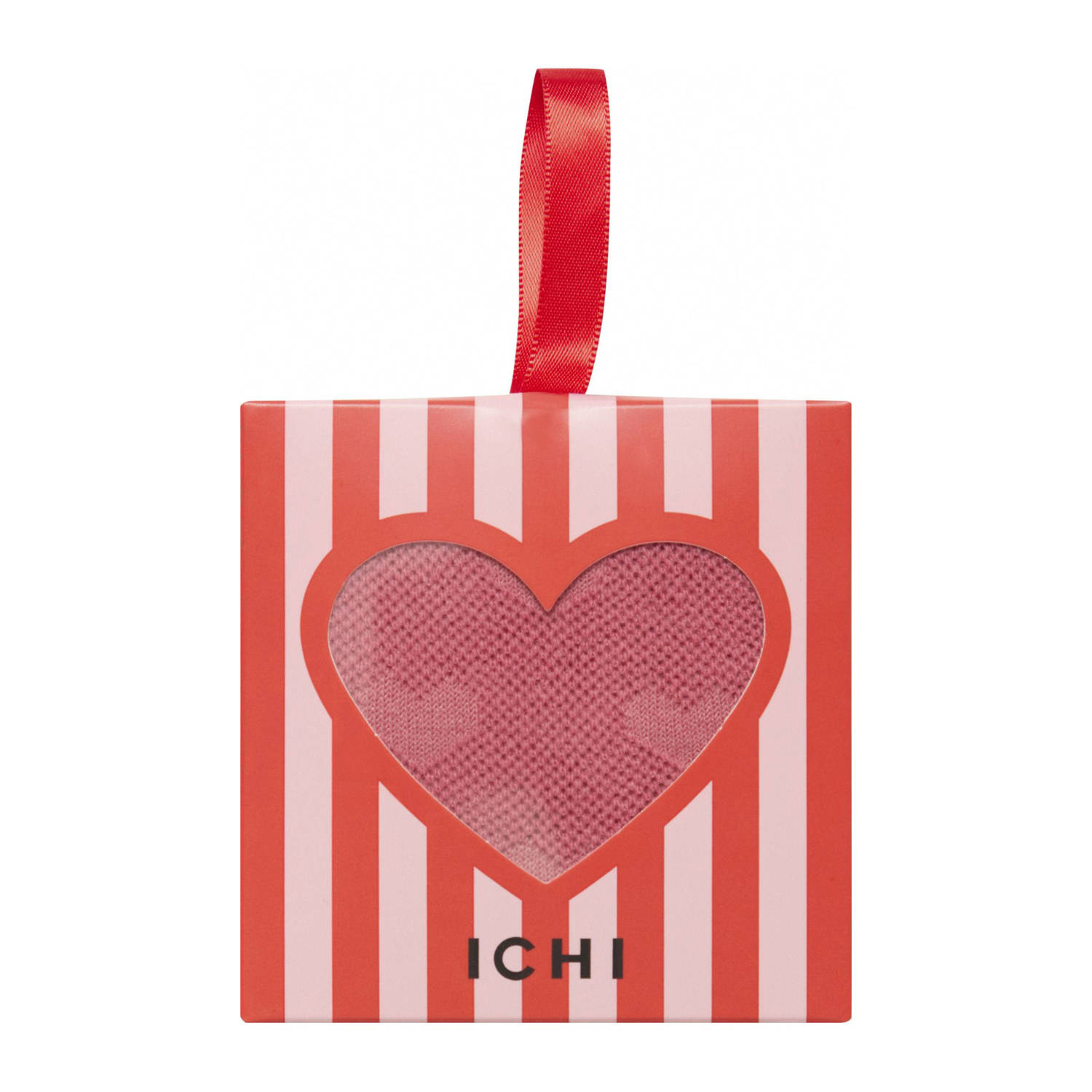ICHI giftbox sokken met hartjes IALOVE roze