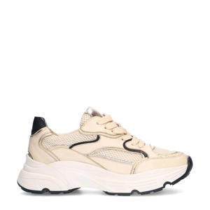 chunky leren sneakers beige