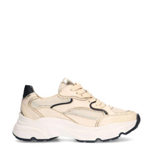 chunky leren sneakers beige