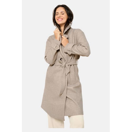 LOLALIZA gemêleerde trenchcoat tussen taupe afbeelding