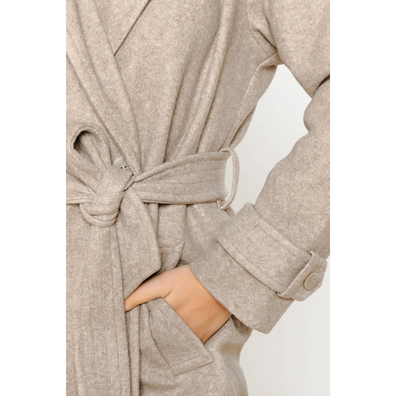 LOLALIZA gemêleerde trenchcoat tussen taupe