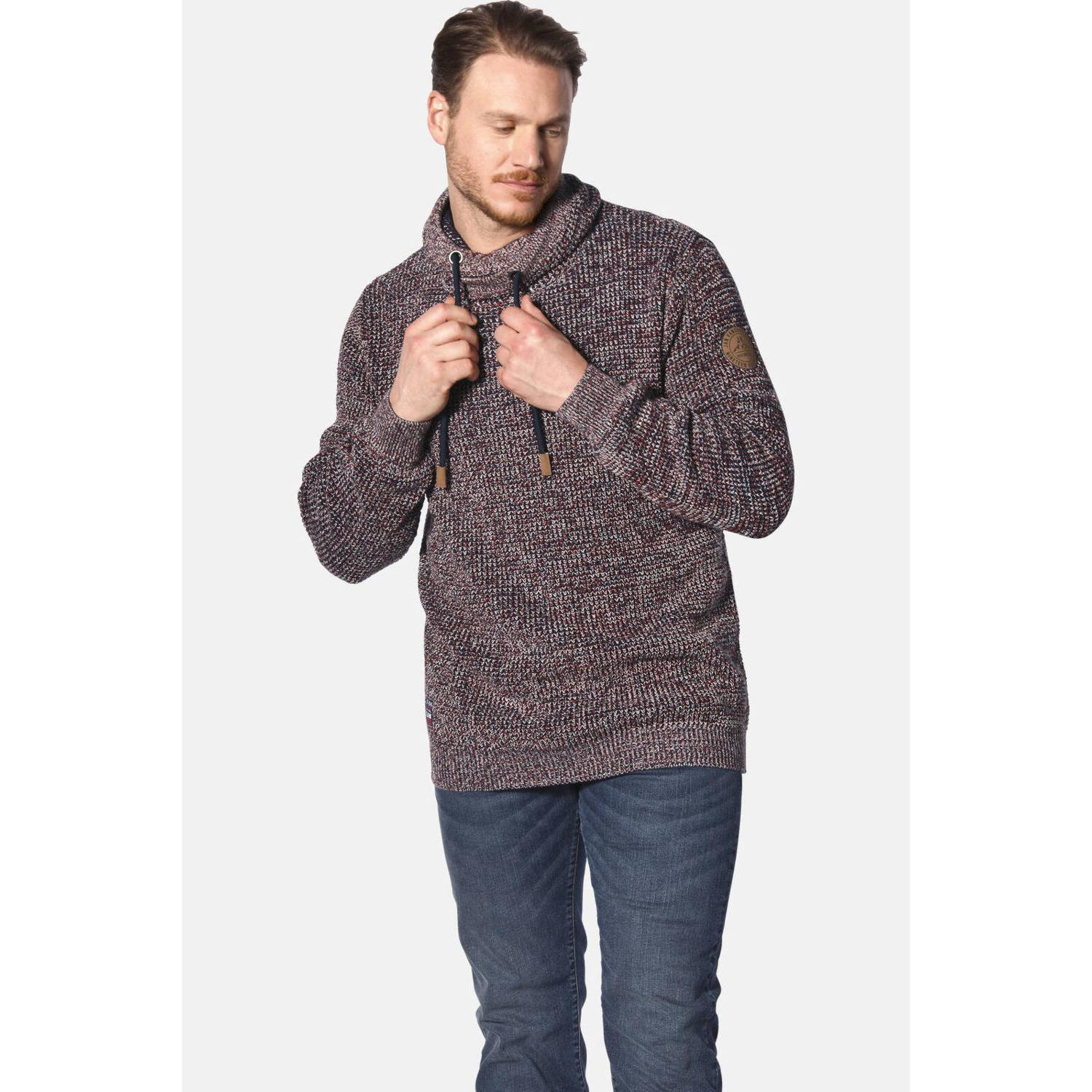 Jan Vanderstorm +FIT Collectie gebreide trui LARNO donkerrood