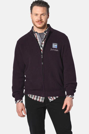 +FIT Collectie gebreid vest OLETARVIN aubergine