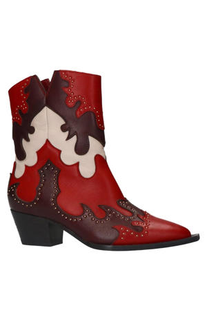 leren cowboylaarzen rood