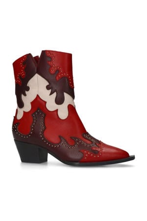leren cowboylaarzen rood