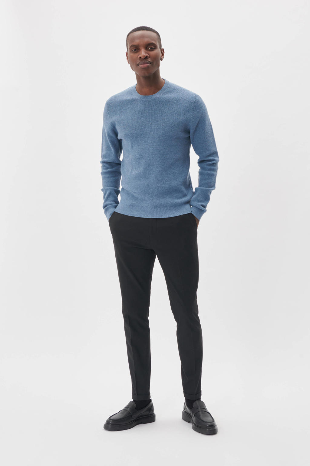 Matinique trui blauw fijn gebreid