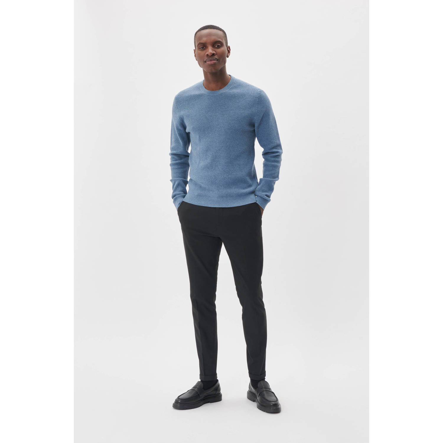 Matinique trui blauw fijn gebreid