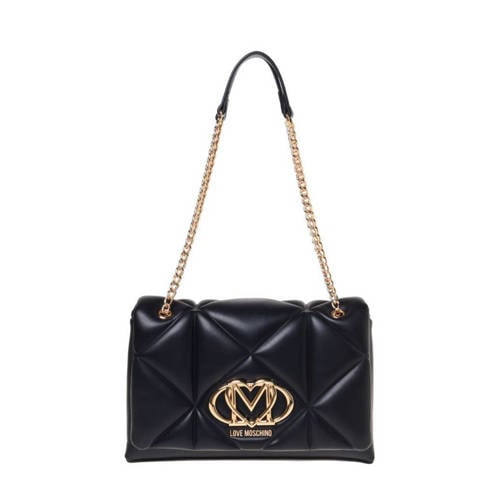 Love Moschino doorgestikte schoudertas zwart afbeelding