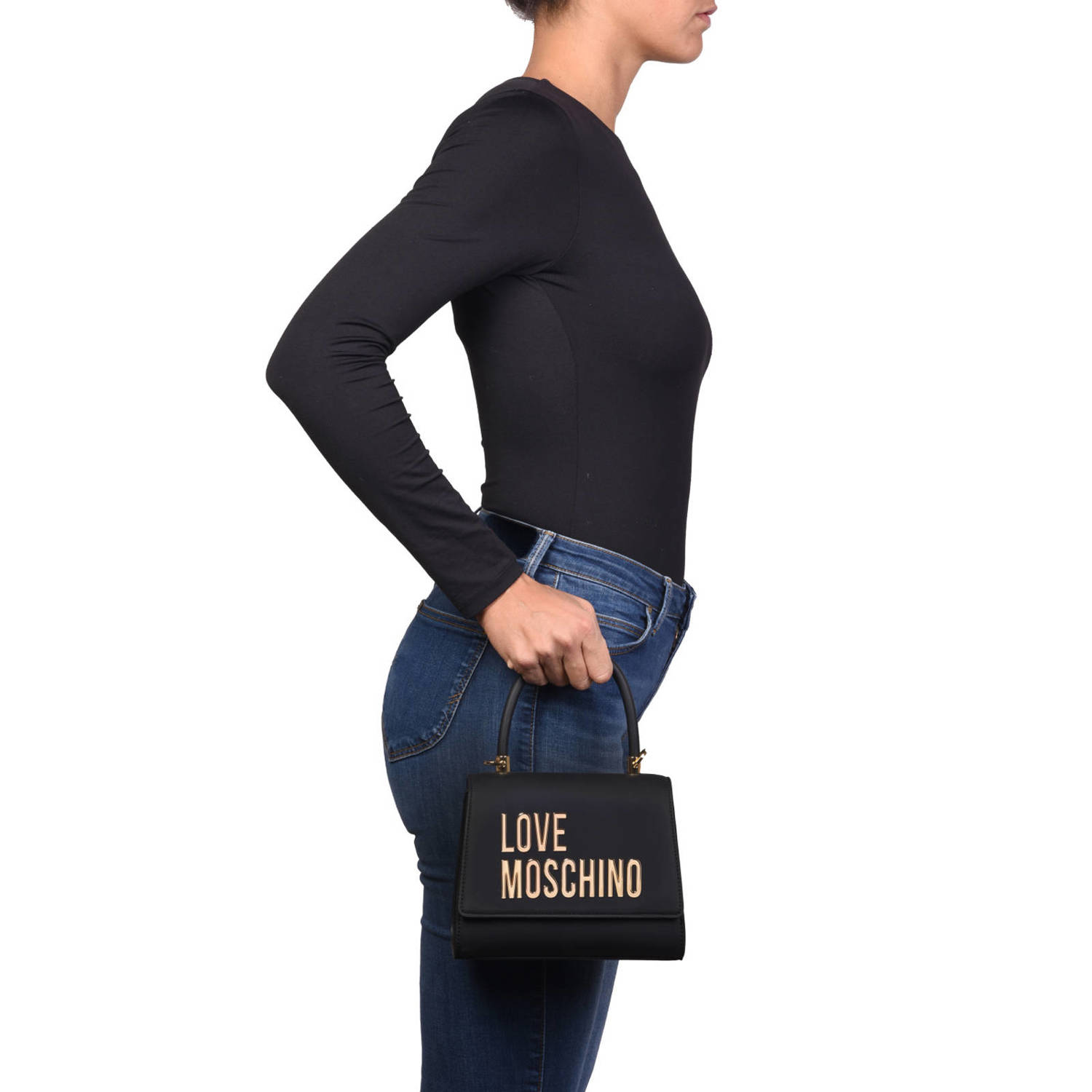 Love Moschino mini handtas Bold Love zwart