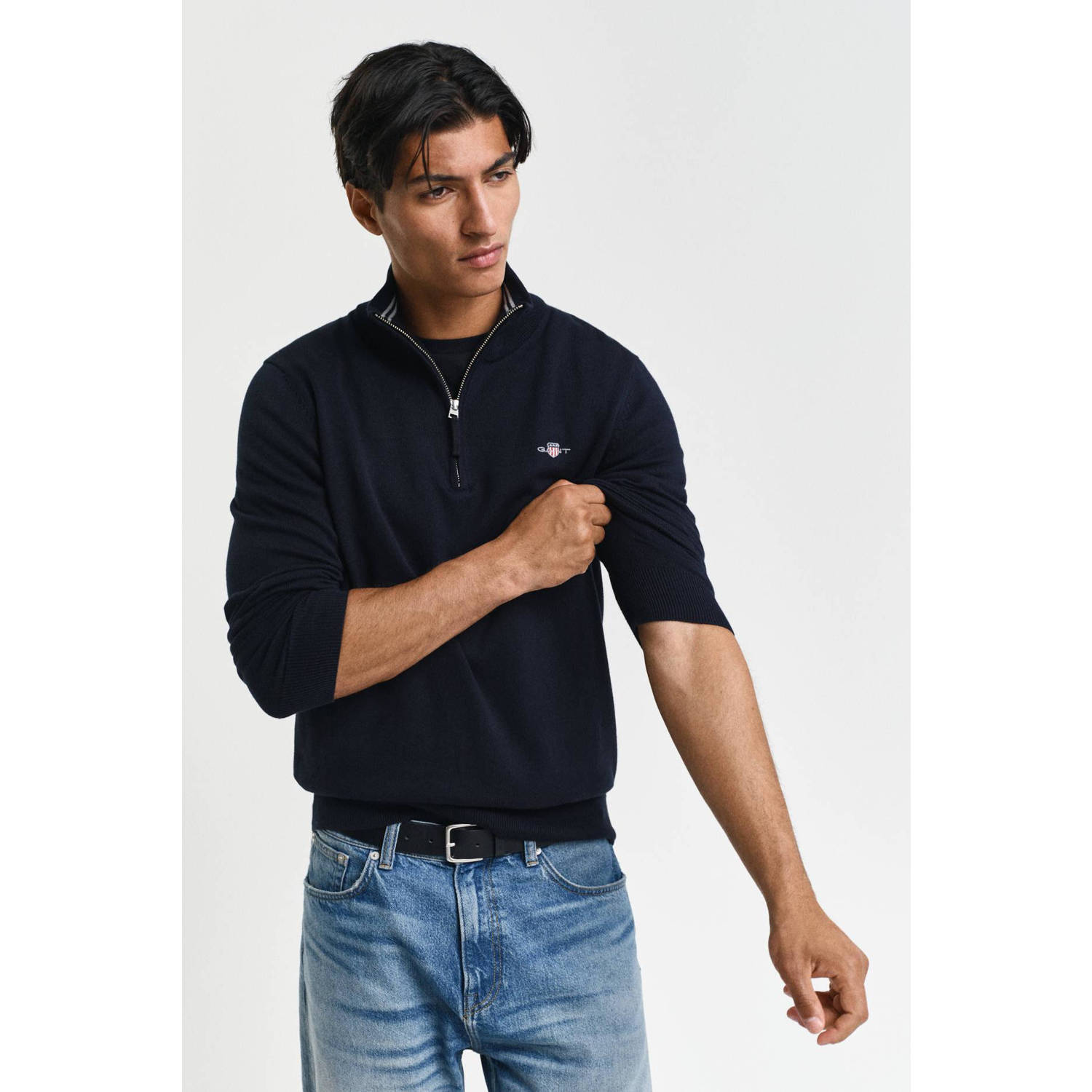 GANT gebreide trui donkerblauw