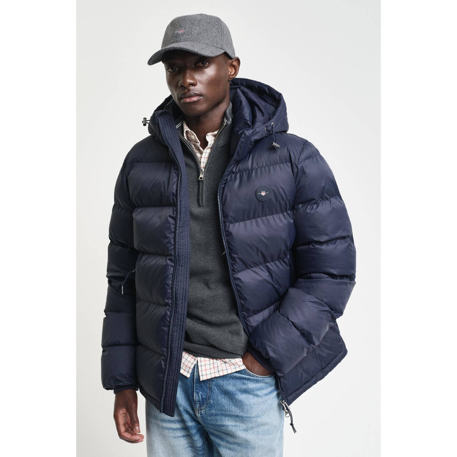GANT gewatteerde jas donkerblauw