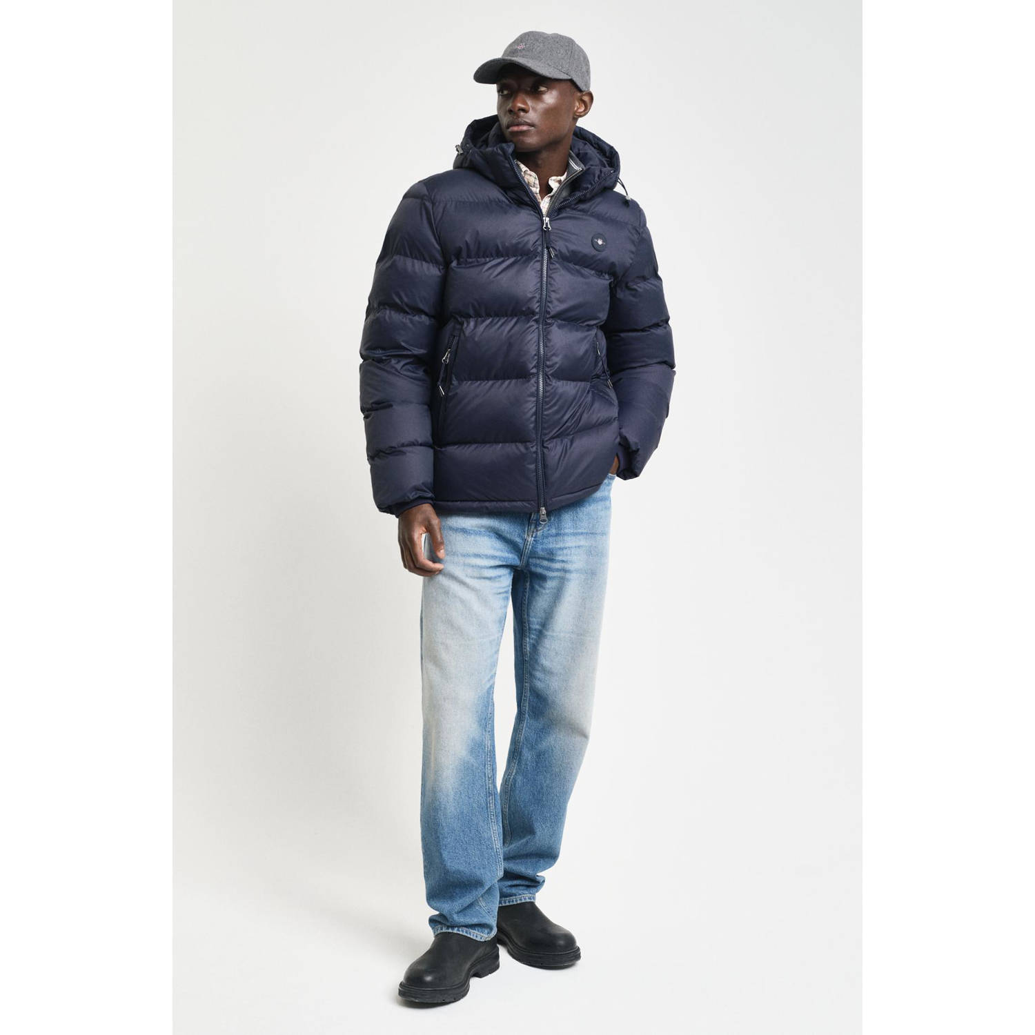 GANT gewatteerde jas donkerblauw