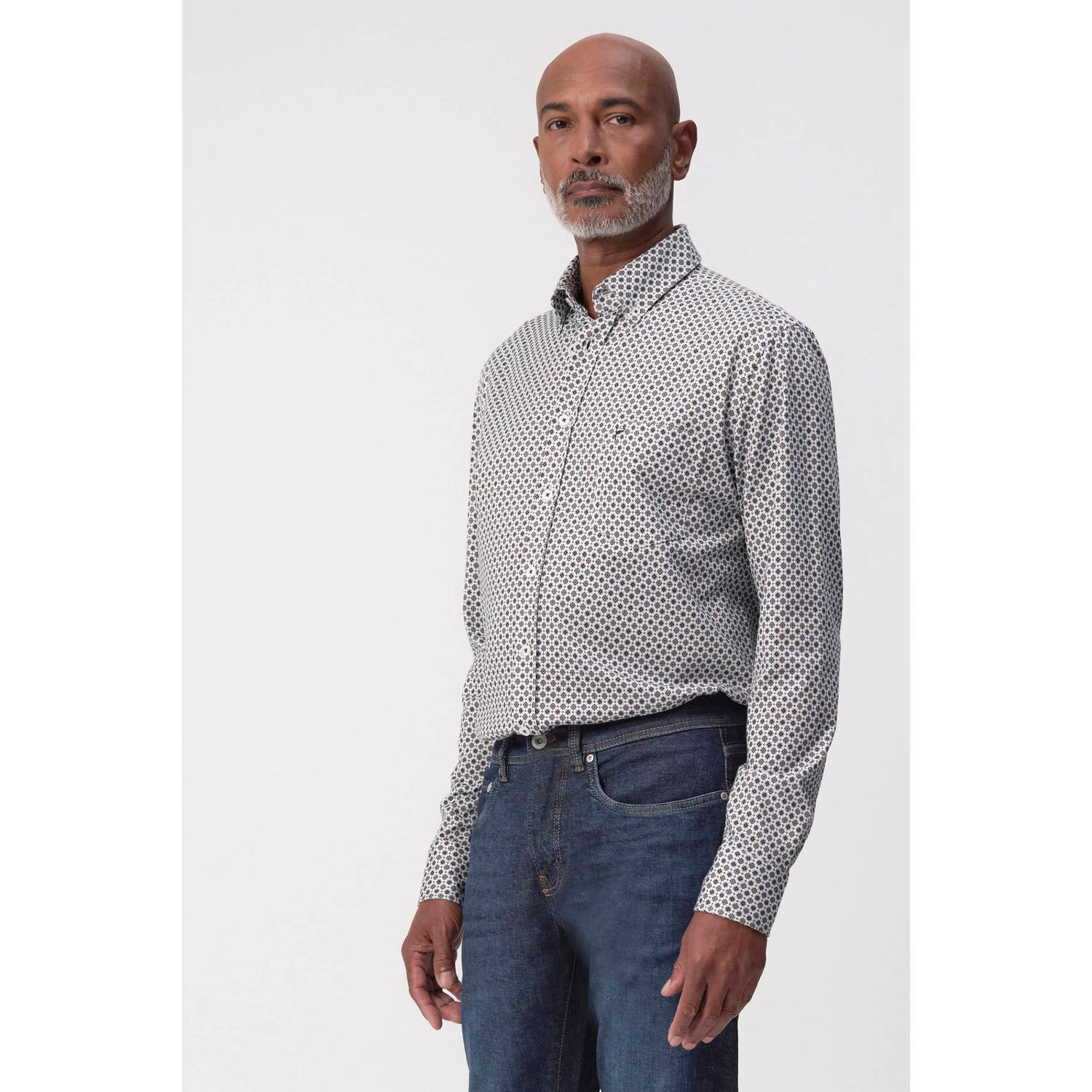 Campbell casual overhemd groen