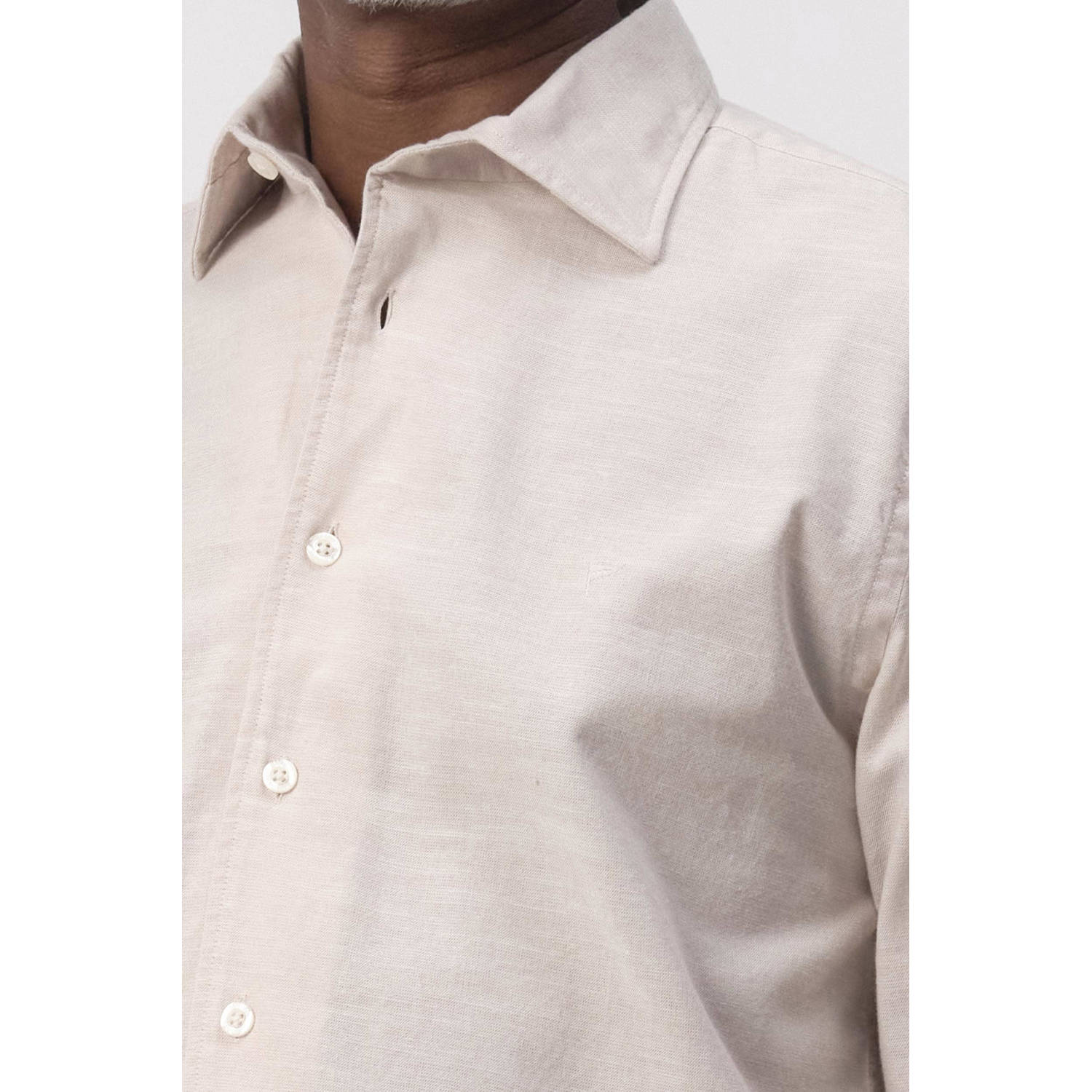 Campbell casual overhemd beige