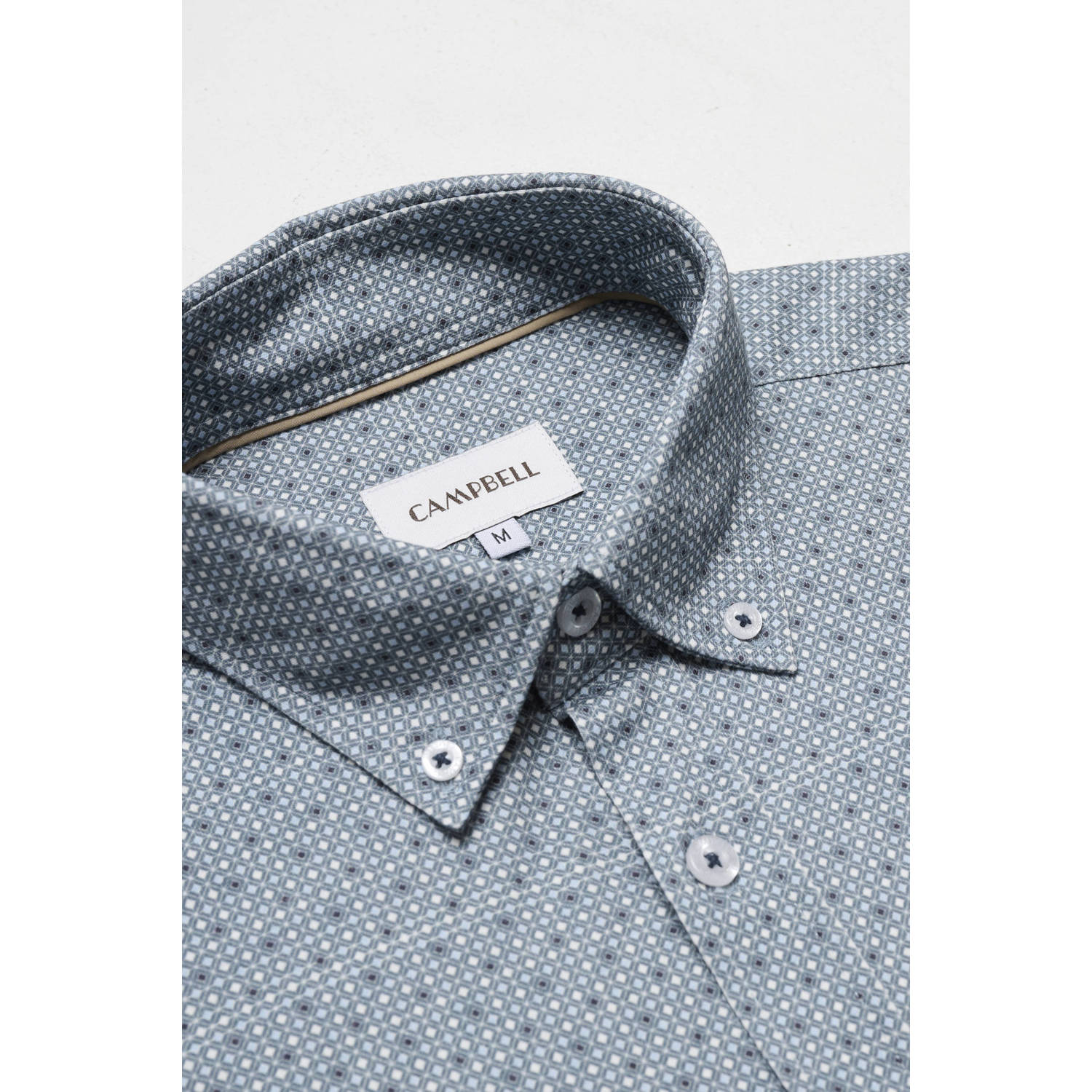Campbell casual overhemd blauw