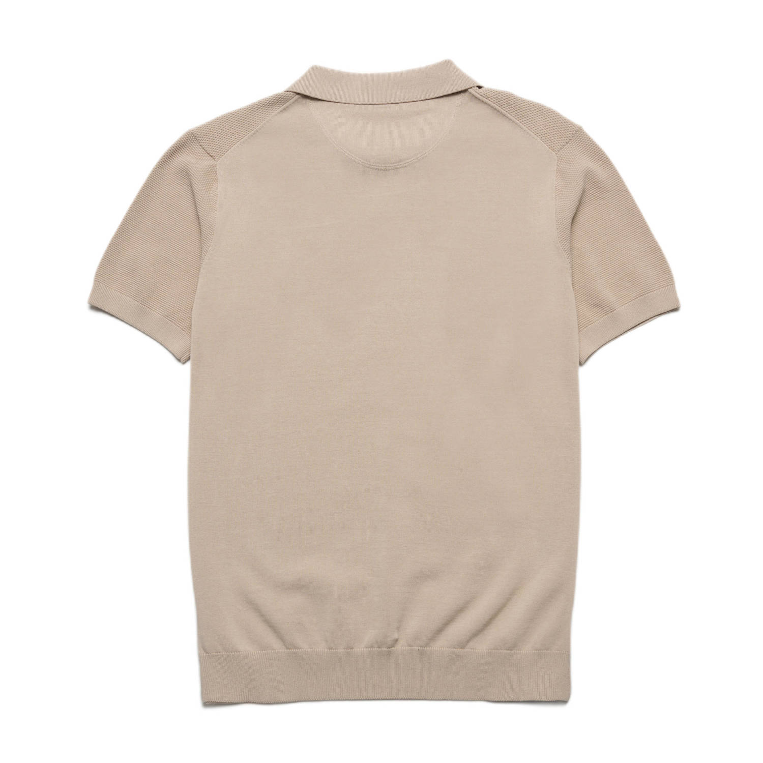 Campbell regular polo met ingebreid patroon beige