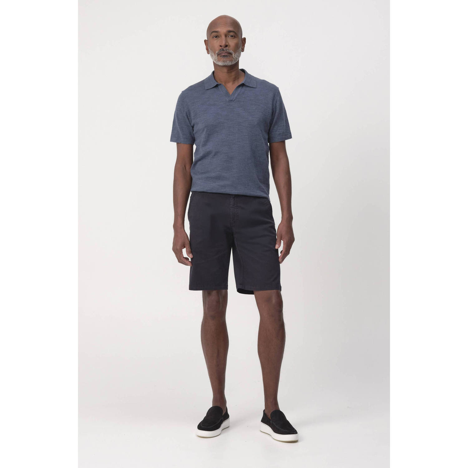Campbell regular chino short donkerblauw