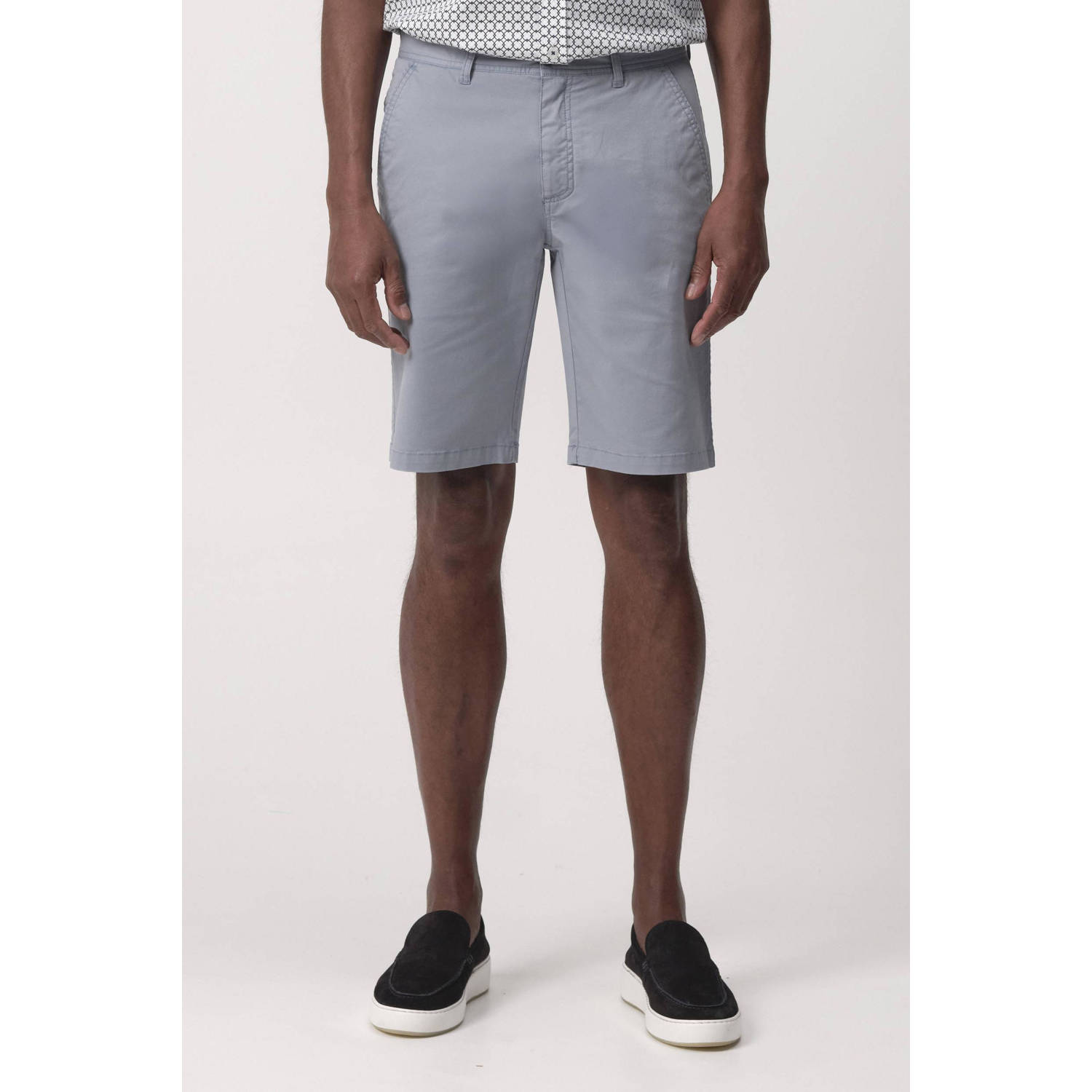 Campbell regular chino short grijsblauw