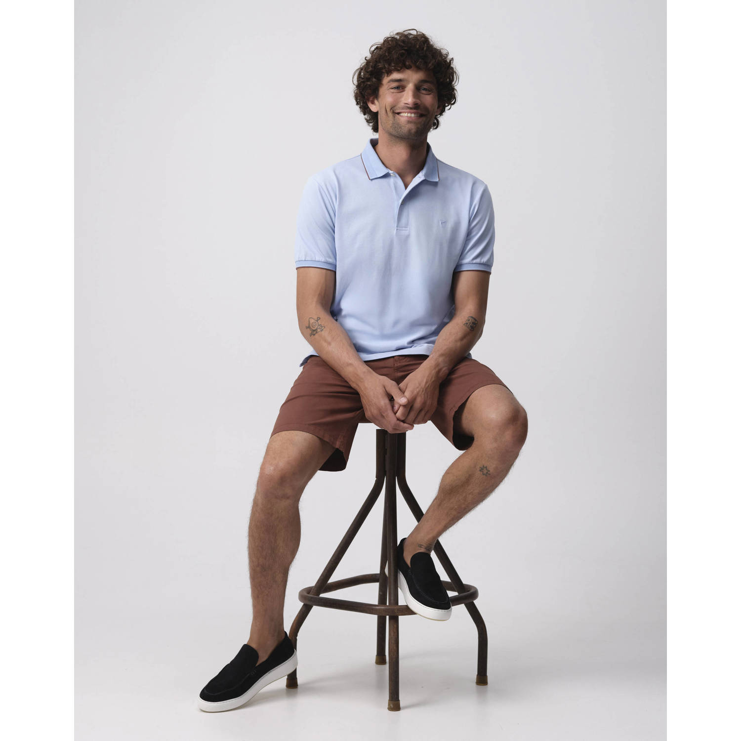 Campbell regular polo lichtblauw