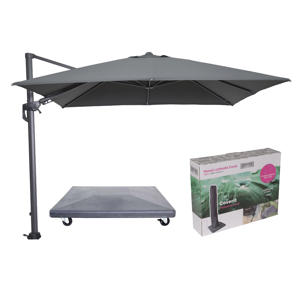 Hawaii parasol - 3x3 m-incl. 90 kg parasolvoet en hoes