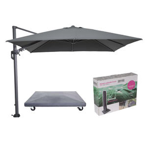 Hawaii parasol - 3x3 m-incl. 90 kg parasolvoet en hoes
