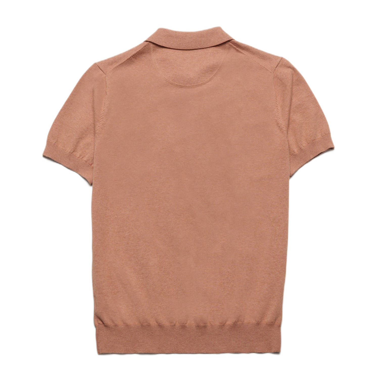 Campbell regular polo fijn gebreid donker oranje