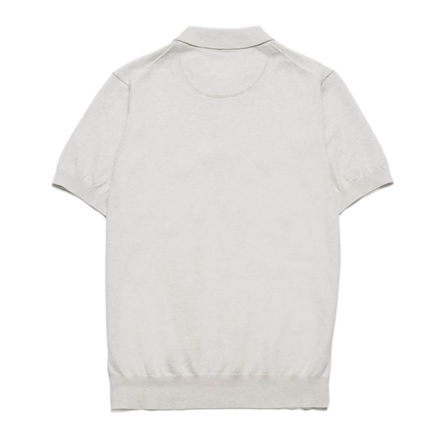 Campbell regular polo fijn gebreid ecru