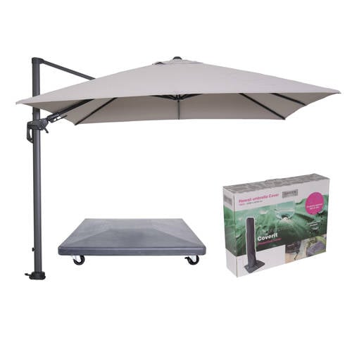 Wehkamp Garden Impressions Hawaii parasol - 3x3 - incl. 90 kg parasolvoet en hoes aanbieding