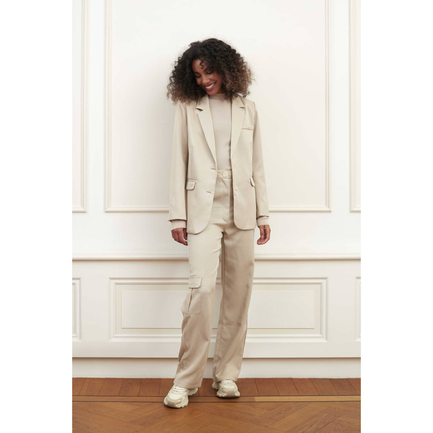 Lofty Manner straight broek beige