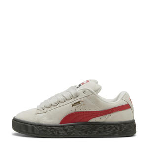 Suede XL  sneakers lichtgrijs/rood