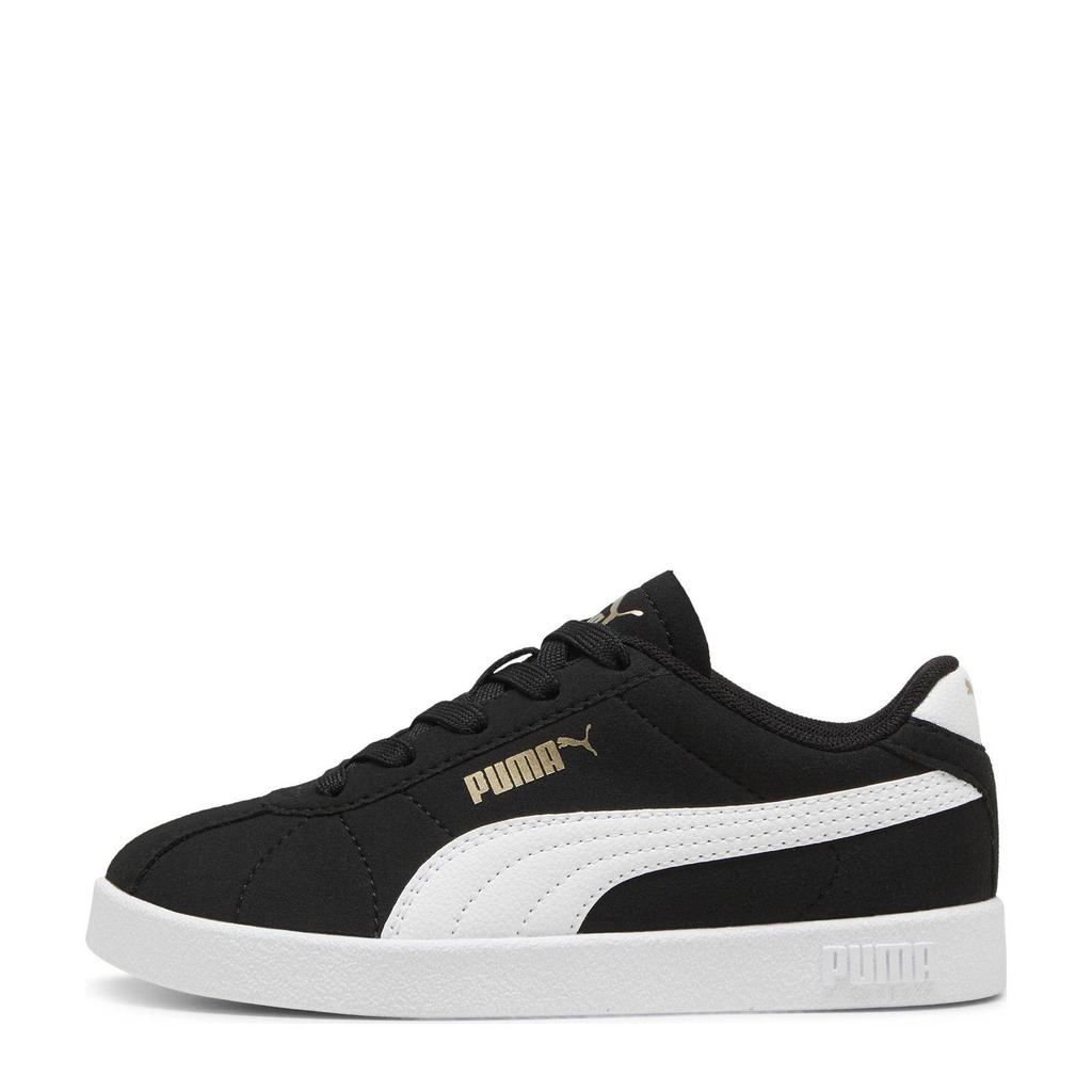 Zwart, wit en gouden jongens en meisjes Puma Club II sneakers van imitatieleer/voering: mesh/voetbed: eva met veters