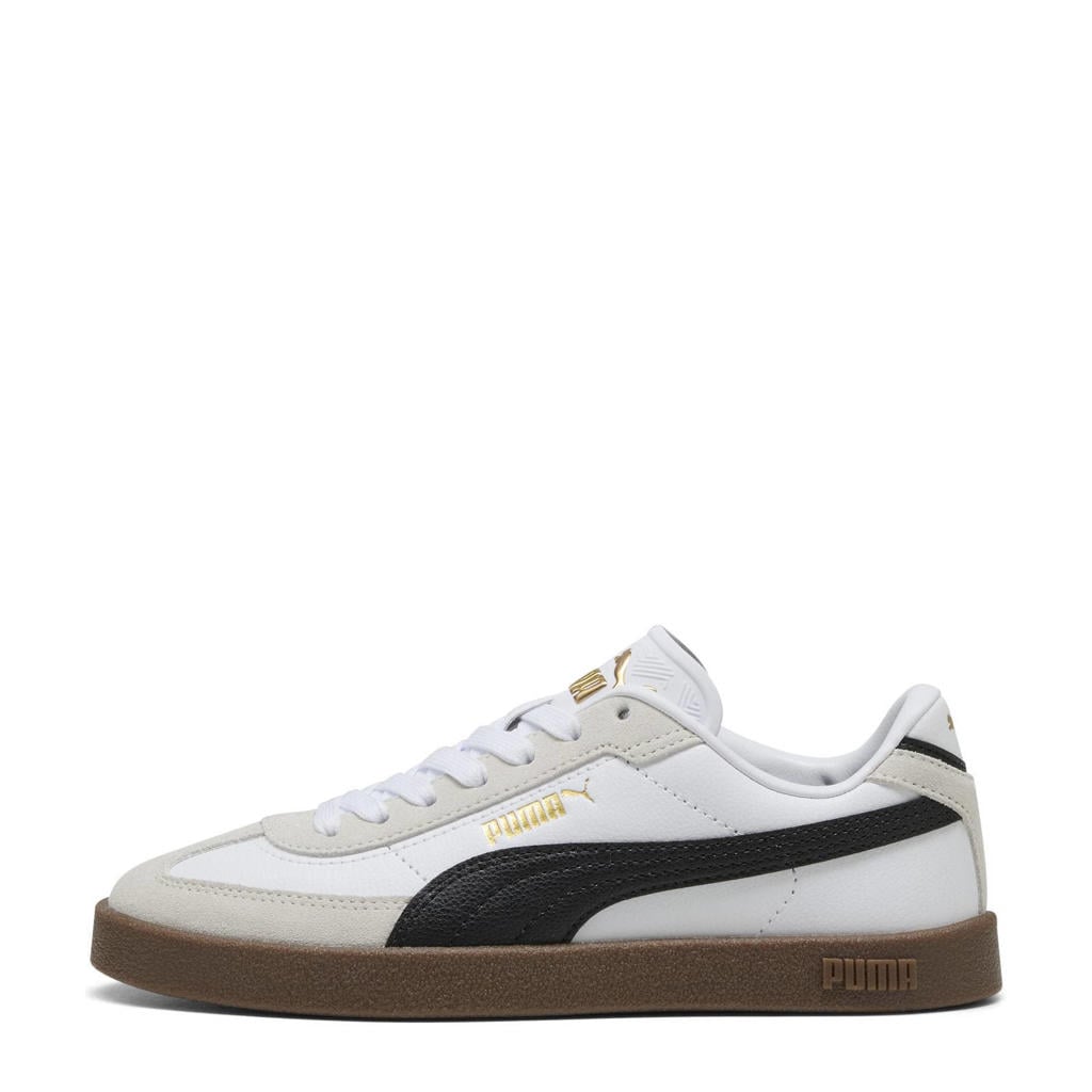 Wit en zwarte jongens en meisjes Puma Club II Era leren sneakers met veters