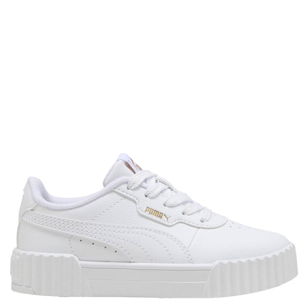 Wit, goud en metallickleurige jongens en meisjes Puma Carina 3.0 sneakers van imitatieleer/voering: mesh/voetbed: eva met veters