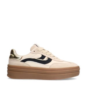 leren sneakers beige