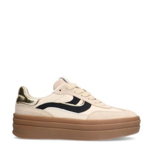 leren sneakers beige