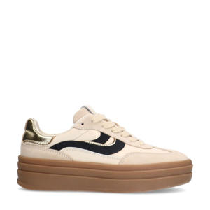 leren sneakers beige