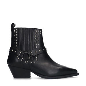 leren cowboylaarzen zwart