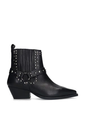 leren cowboylaarzen zwart