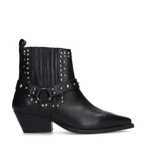 leren cowboylaarzen zwart